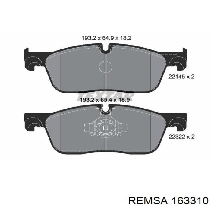 Pastillas de freno delanteras 163310 Remsa