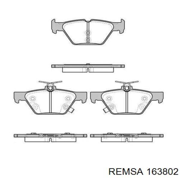 Задние тормозные колодки 163802 Remsa