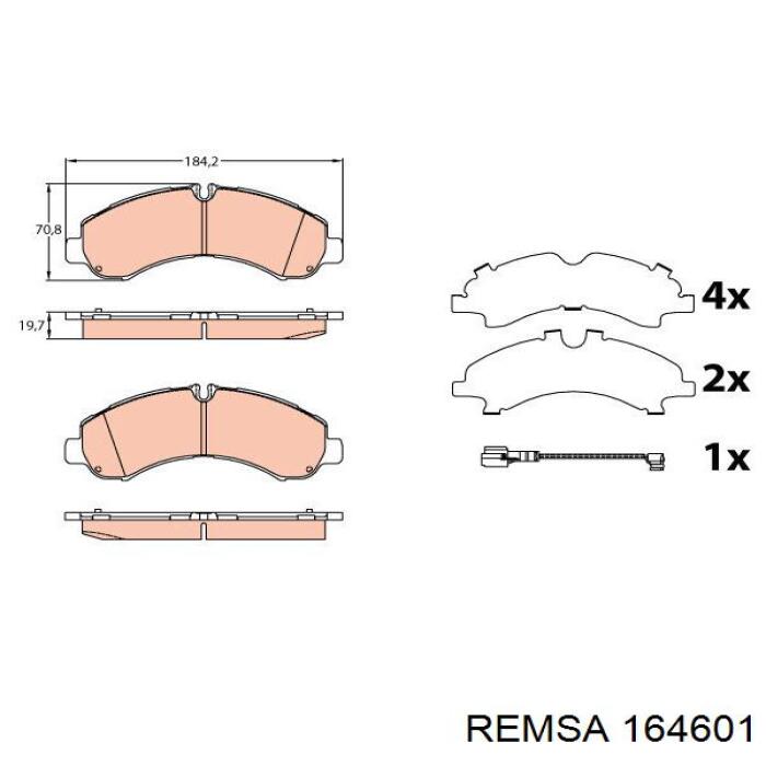 164601 Remsa Колодки передние