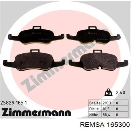 Купить 165300 Remsa Колодки тормозные
