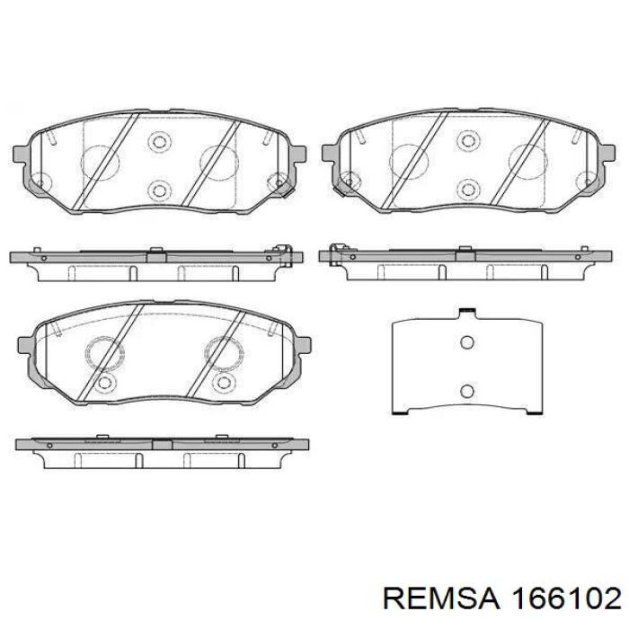 Передние тормозные колодки 166102 Remsa