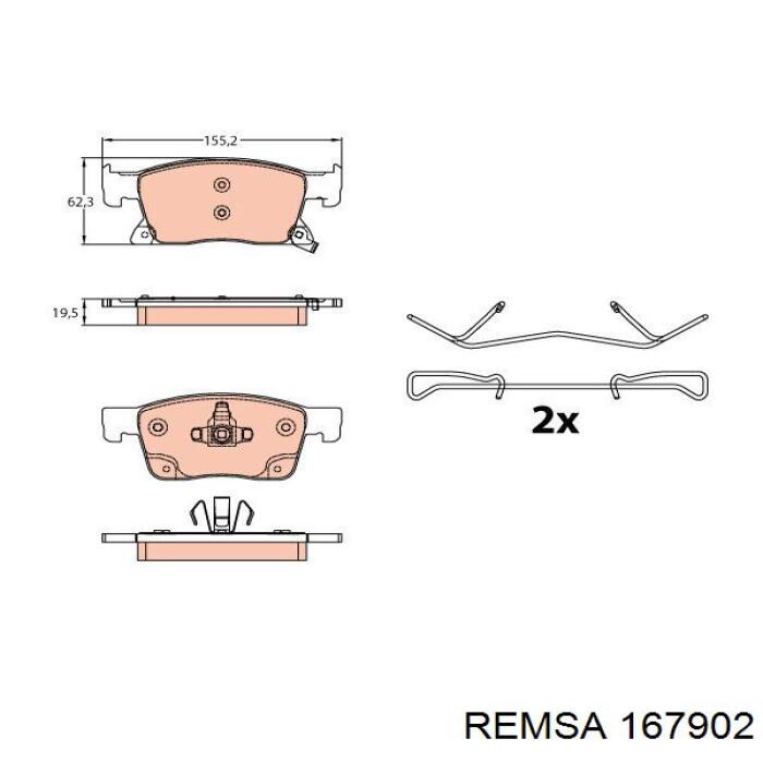 167902 Remsa колодки тормозные передние дисковые