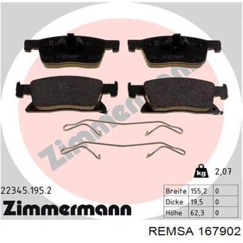 Колодки Remsa 167902 цена, от 28.34 USD