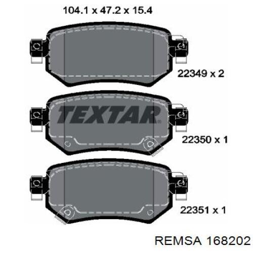 Колодки дисковые  Remsa 168202 цена, от 26.27 USD