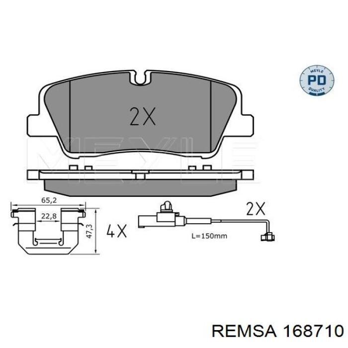 Купить 168710 Remsa Колодки тормозные задние, дисковые