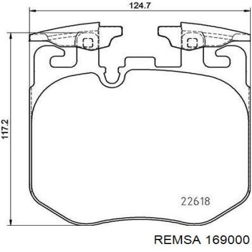 Передние тормозные колодки 169000 Remsa