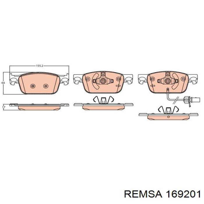 Купить 169201 Remsa Колодки тормозные