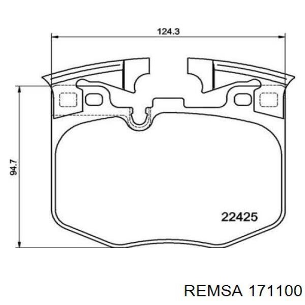 Передние тормозные колодки 171100 Remsa