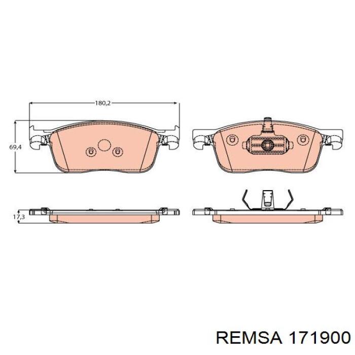 Купить 171900 Remsa Колодки тормозные