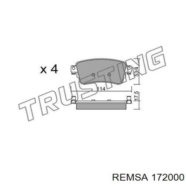 Колодки дисковые  Remsa 172000 цена, от 23.40 USD