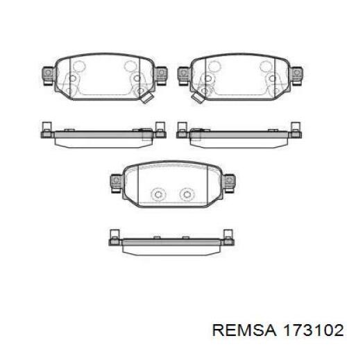 Задние тормозные колодки 173102 Remsa