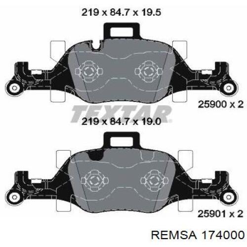 Купить 174000 Remsa Колодки тормозные