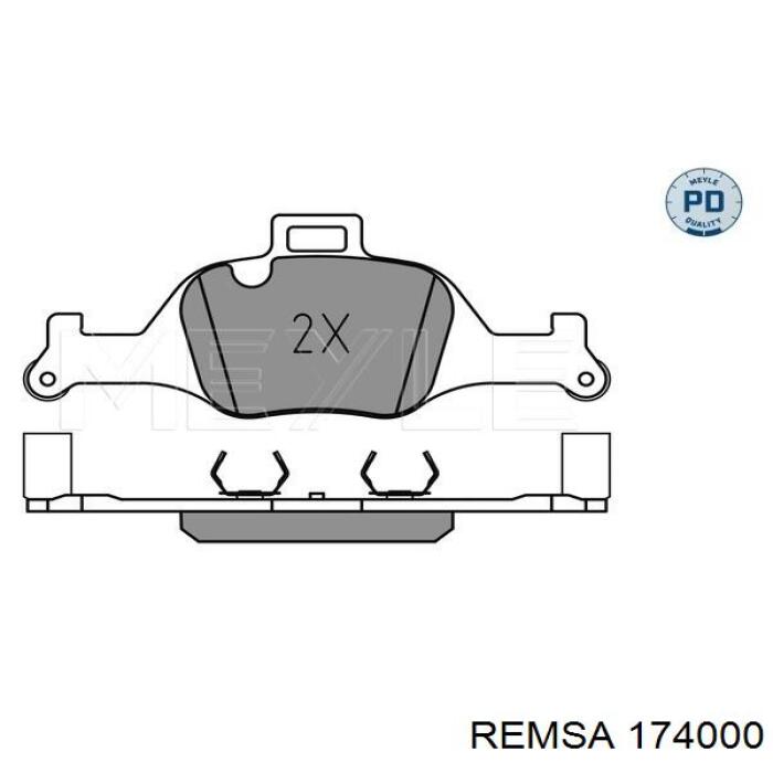 Передние тормозные колодки 174000 Remsa