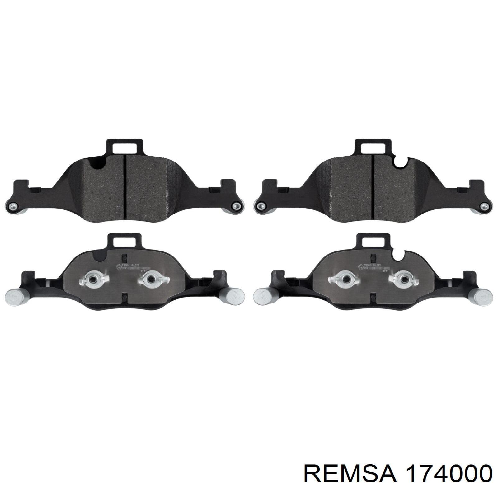 Передние тормозные колодки 174000 Remsa