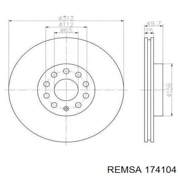 Передние тормозные колодки 174104 Remsa