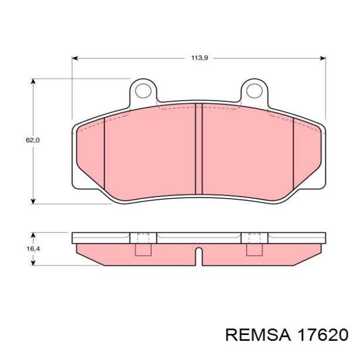 17620 Remsa колодки тормозные передние дисковые