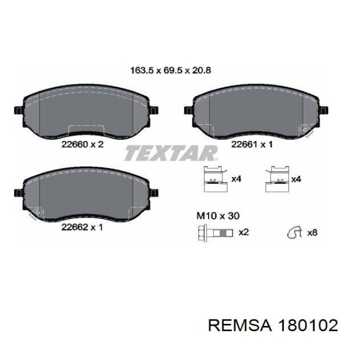 Купить 180102 Remsa Колодки тормозные