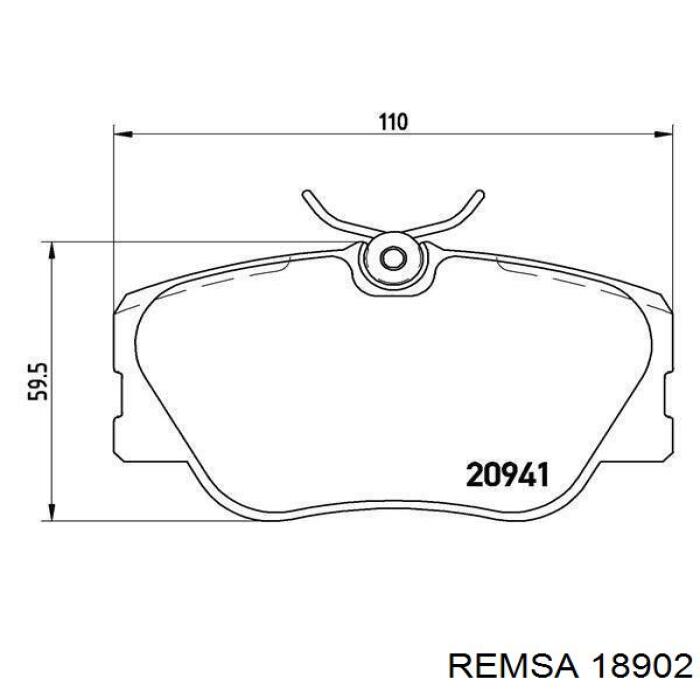 Передние тормозные колодки 18902 Remsa