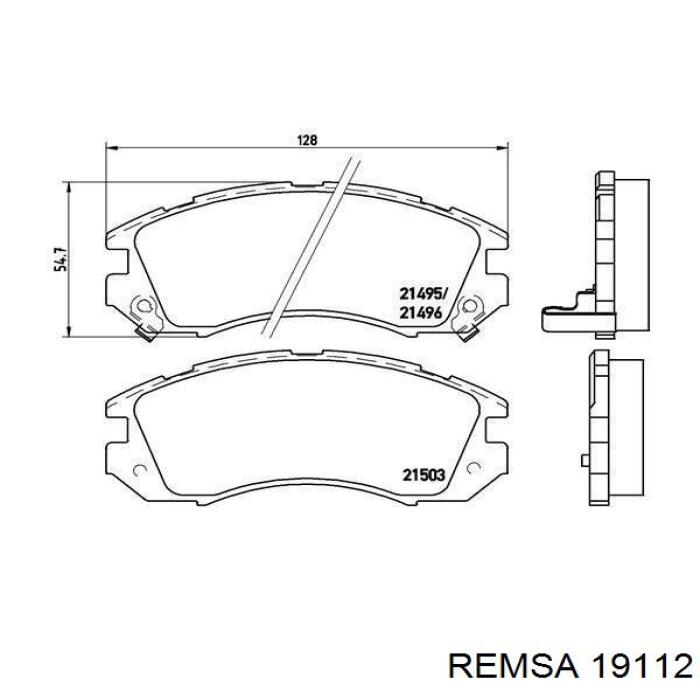 Передние тормозные колодки 19112 Remsa