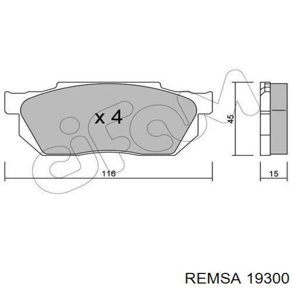19300 Remsa колодки тормозные передние дисковые