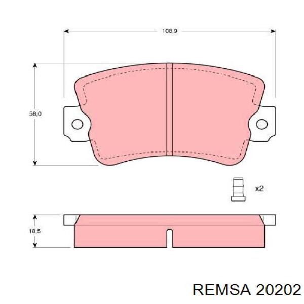 20202 Remsa колодки тормозные передние дисковые