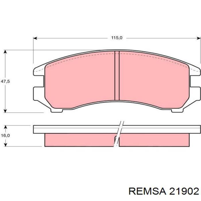 Передние тормозные колодки 21902 Remsa