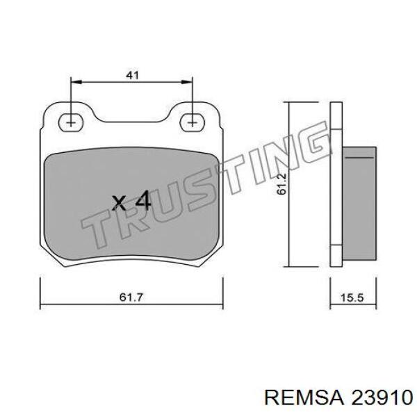 Задние тормозные колодки 23910 Remsa