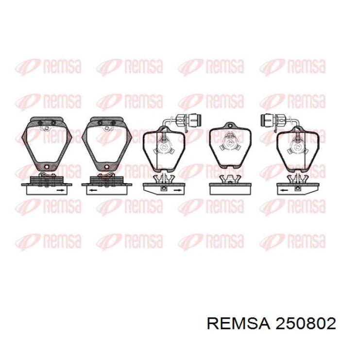 Передние тормозные колодки 250802 Remsa