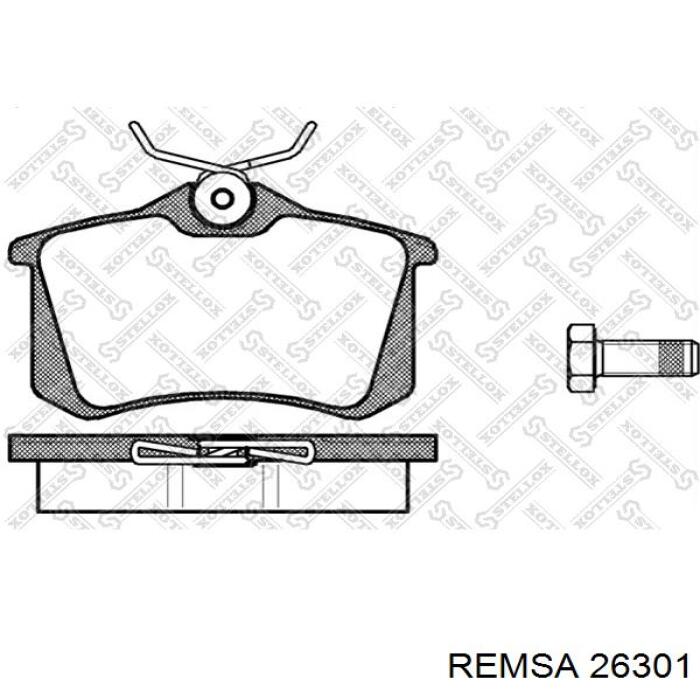 Задние тормозные колодки 26301 Remsa