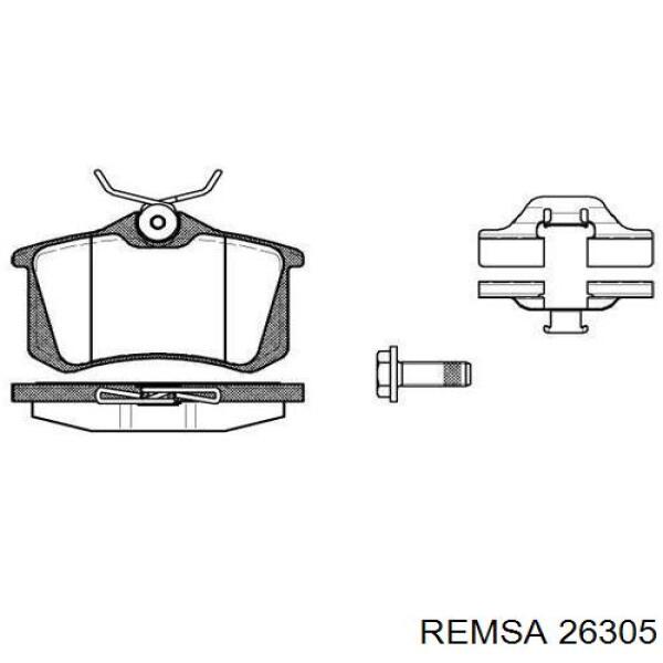 Задние дисковые колодки Remsa 26305