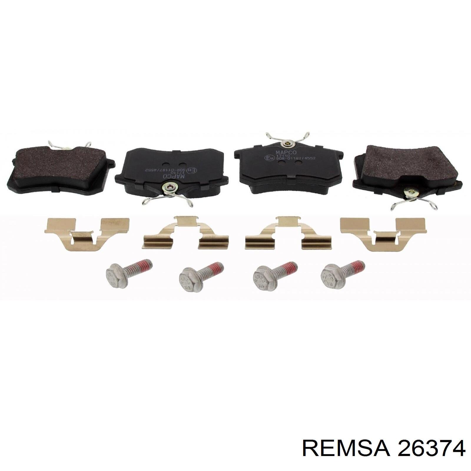 Купить 26374 Remsa Колодки тормозные задние, дисковые