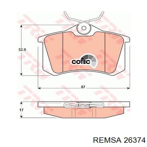 Колодки дисковые  Remsa 26374 цена, от 14.24 USD