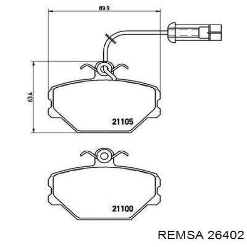Купить 26402 Remsa Колодки тормозные