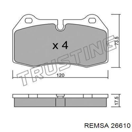 Передние тормозные колодки 26610 Remsa