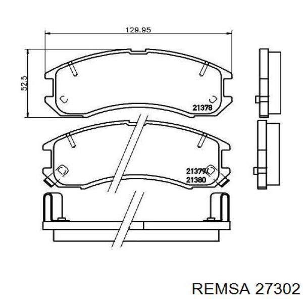 Передние тормозные колодки 27302 Remsa