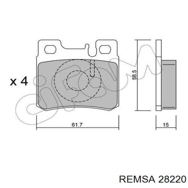 Задние тормозные колодки 28220 Remsa