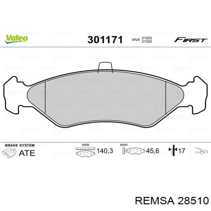 28510 Remsa Колодки передние