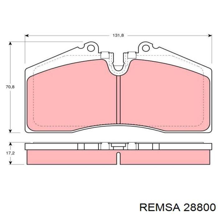 Передние тормозные колодки 28800 Remsa