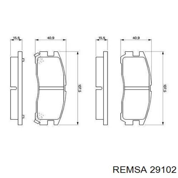 Задние тормозные колодки 29102 Remsa