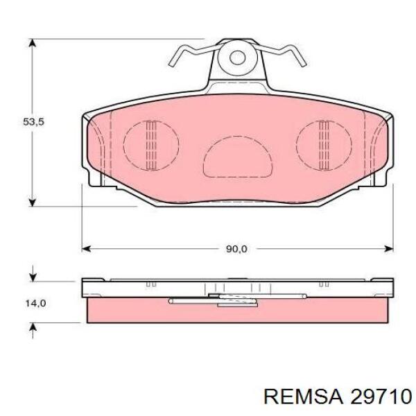 Задние тормозные колодки 29710 Remsa