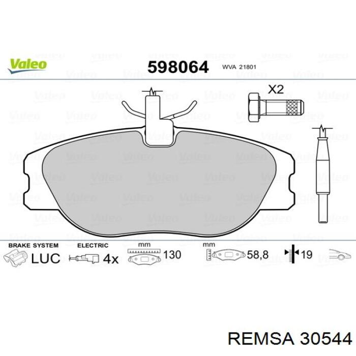 Купить 30544 Remsa Колодки тормозные