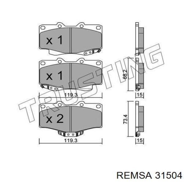 Передние тормозные колодки 31504 Remsa