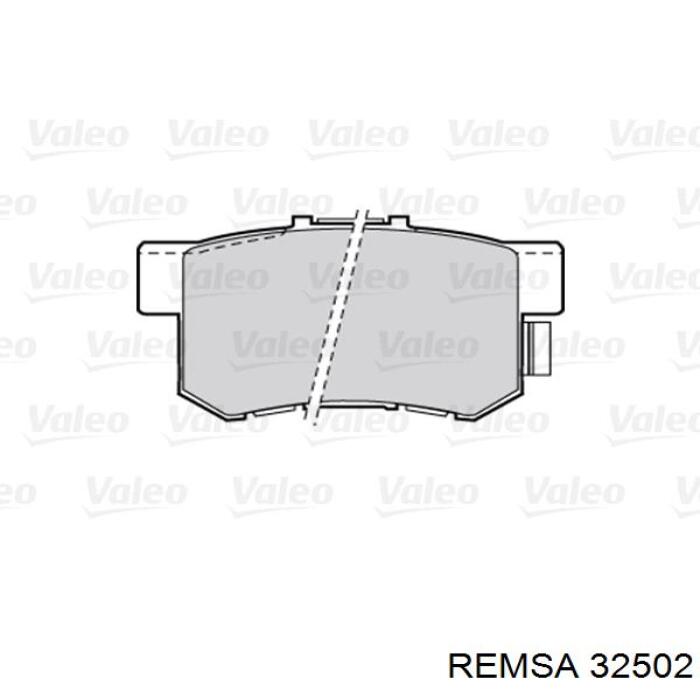 Задние тормозные колодки 32502 Remsa