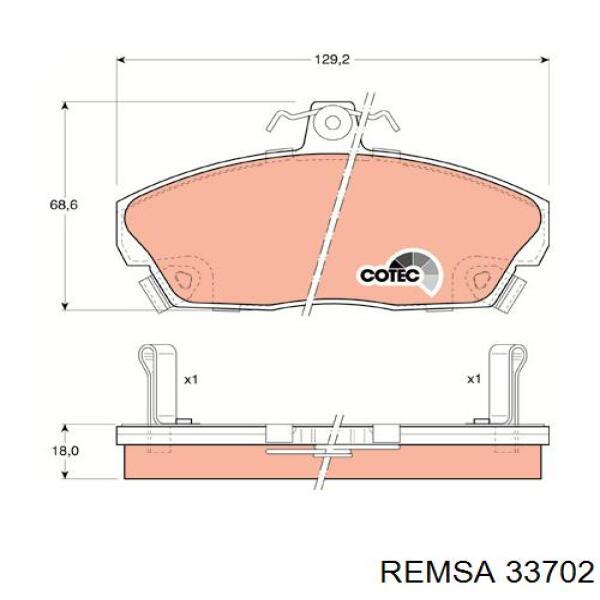 Купить 33702 Remsa Колодки тормозные