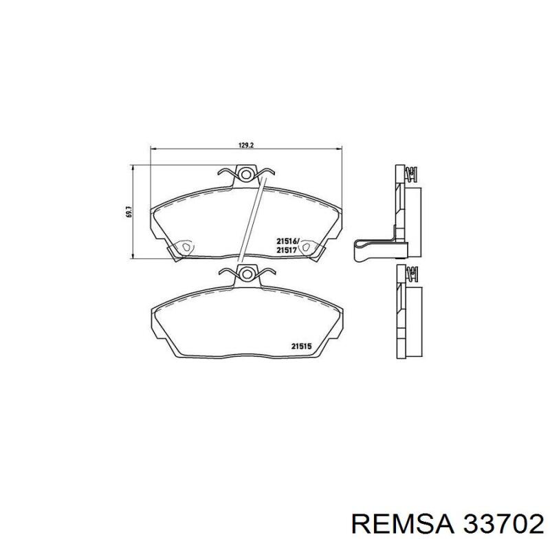Тормозные колодки Remsa 33702
