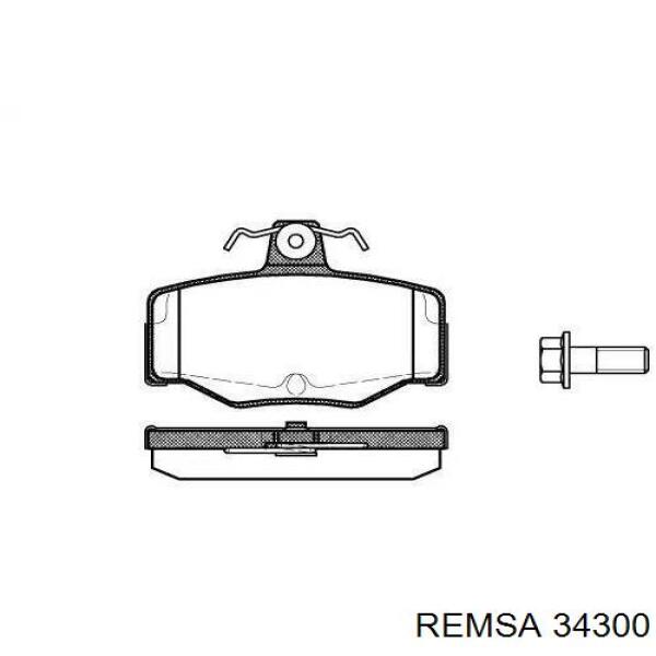 Купить 34300 Remsa Колодки тормозные задние, дисковые