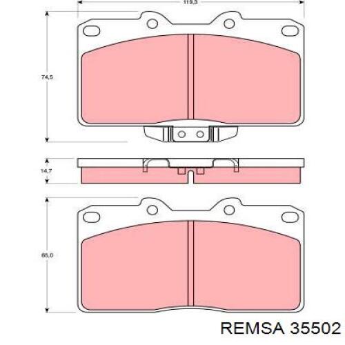 Передние тормозные колодки 35502 Remsa