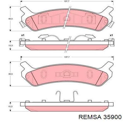 Задние тормозные колодки 35900 Remsa