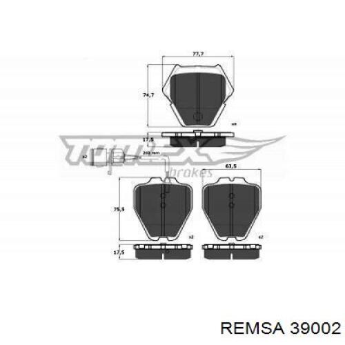 Тормозные колодки Remsa 39002