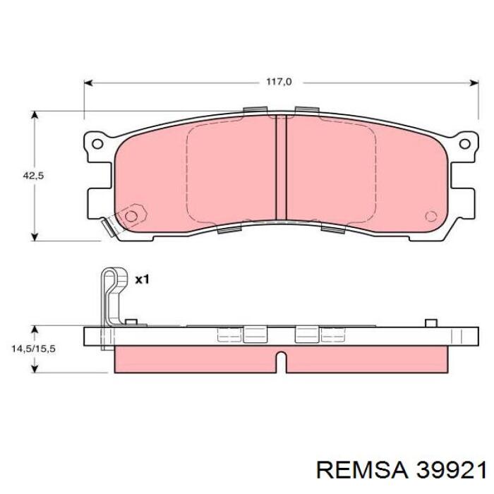 Задние тормозные колодки 39921 Remsa